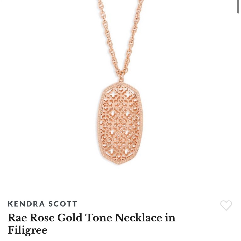 Kendra Scott: Rae Rose Gold Tone Necklace in Filigree